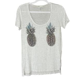 PINK Victoria's Secret Super Soft Double Pineapple Short Sleeve Tee Shirt SZ XS